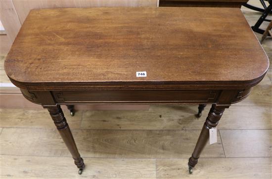 A mahogany tea table, W.92cm